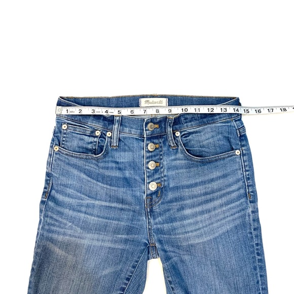 Madewell Cali Demi Boot Jeans Chewed Hem Edition 26 Button Fly - Picture 12 of 14